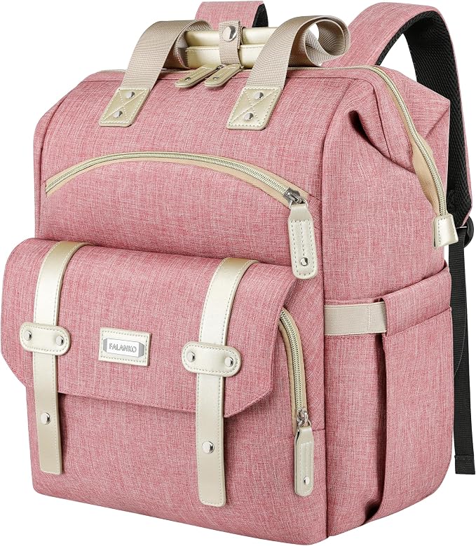 FALANKO Laptop Backpack for Women,Large Computer Backpack for 17 Inch Laptop, Water Resistant Teacher work nurse Doctor Bookbag by FALANKO