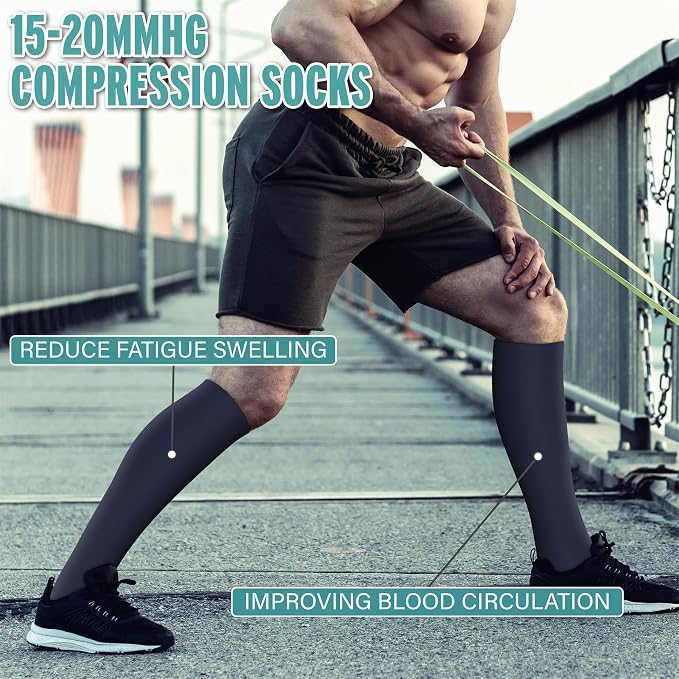 3 Pairs Compression Socks for Women & Men 15-20 mmHg- Best Support for Nurses, Running, Hiking, Recovery & Flight Socks - Image 3