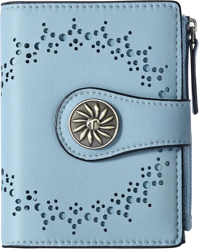 Tipmile Small Wallet for Women Bifold RFID Blocking Card Holder Leather Wallets with Zipper Coin Pocket by Tipmile