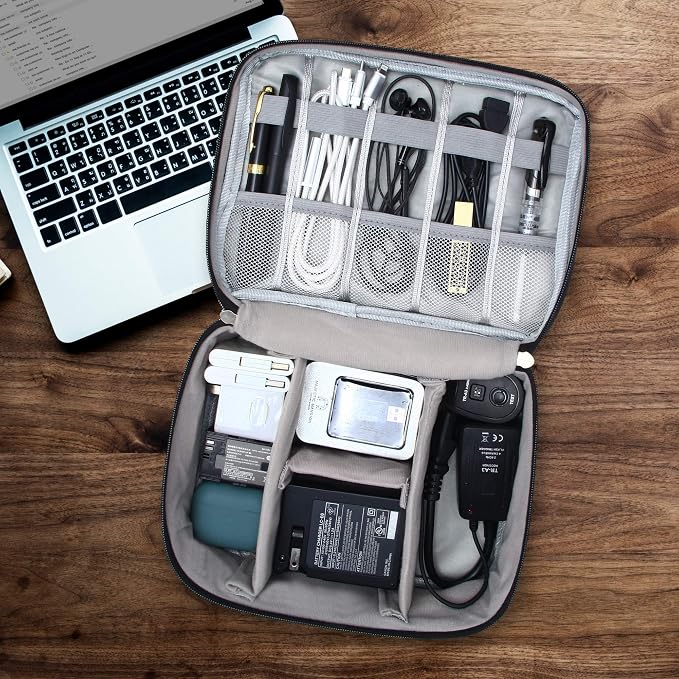 SELLYFELLY Electronics Organizer Travel Universal Cable Organizer Bag Waterproof Electronics Accessories Storage Cases for Cable, Charger, Phone, USB, SD Card, Hard Drives, Power Bank, Cords - Image 5