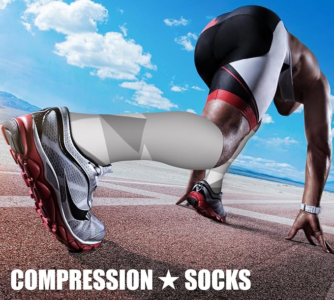 CHARMKING Compression Socks for Women & Men Circulation (3 Pairs) 15-20 mmHg is Best Support for Athletic Running Cycling - Image 3
