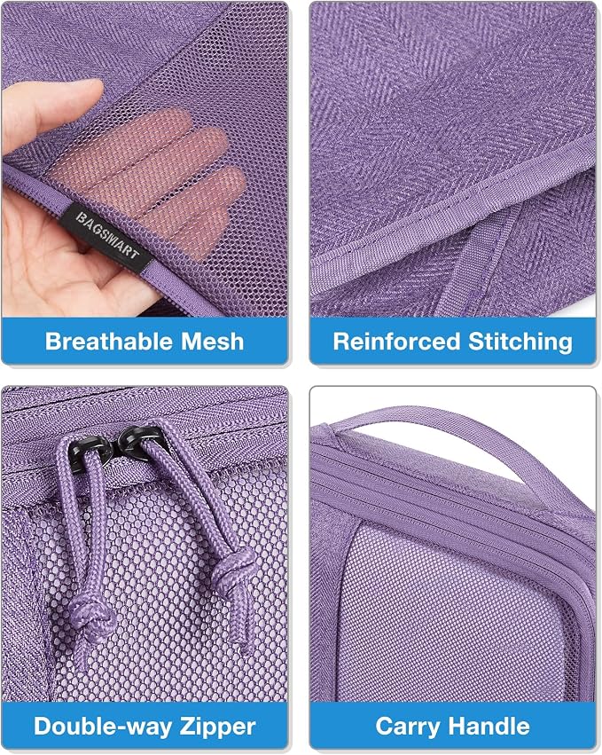 BAGSMART Compression Packing Cubes for Travel, 6 Set Luggage Organizer Bags | Fits 20/24/28in Carry-On Suitcases, Compressible Bags Streamline Cruise Travel Essentials, Sturdy Handles, Machine Washable - Image 7