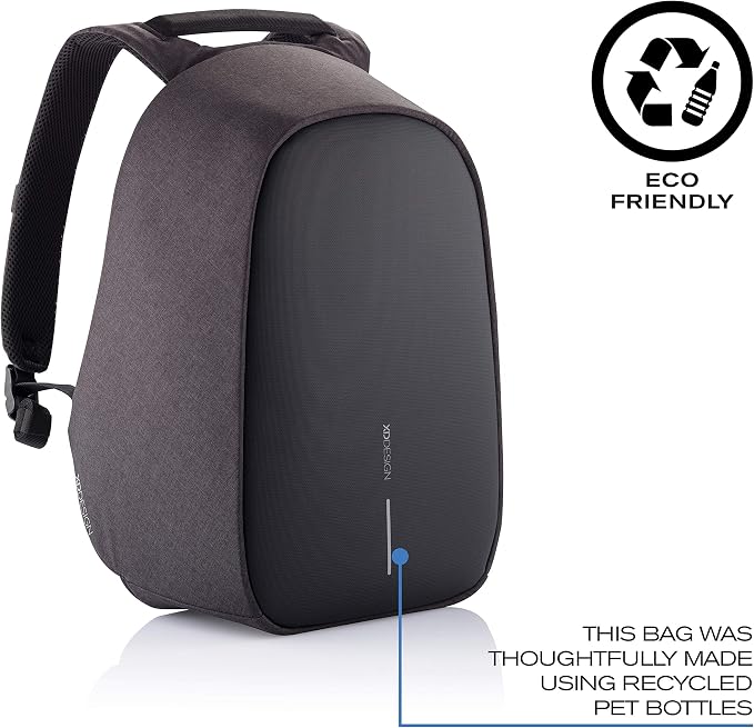 XDDesign Bobby Hero 16 Liter Anti Theft Laptop Backpack, Padded 15.6" Laptop Sleeve, Recycled Material, Water Repellent, USB Charging Port, Travel Carry on Flight Approved for Men&Women - Image 10