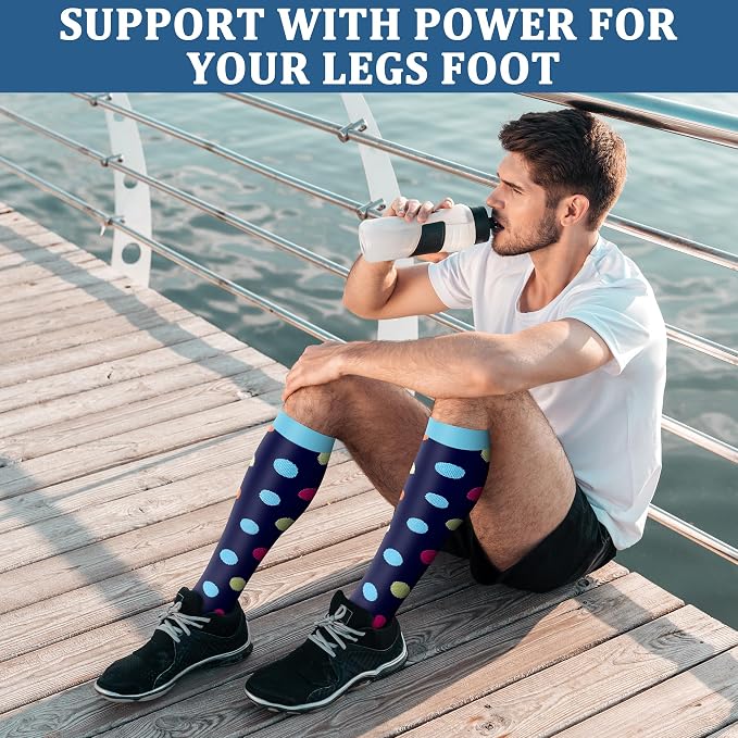 FEYHAY Copper Compression Socks (3 Pairs) 15-20 mmHg Circulation is Best Athletic & Daily for Men & Women, Running, Climbing - Image 4