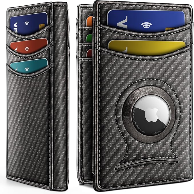 BULLIANT Magnetic Slim Leather Airtag Wallet Money Clip For Men 12Cards | RFID Blocking | Easy Access | Gift Boxed | Pocket Fit by BULLIANT