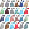 Eccliy 24 Pieces Reusable Grocery Bags Polyester Shopping Bags for Groceries Multi Colors Reusable Foldable Shopping Tote (Geometric Rules) by Eccliy
