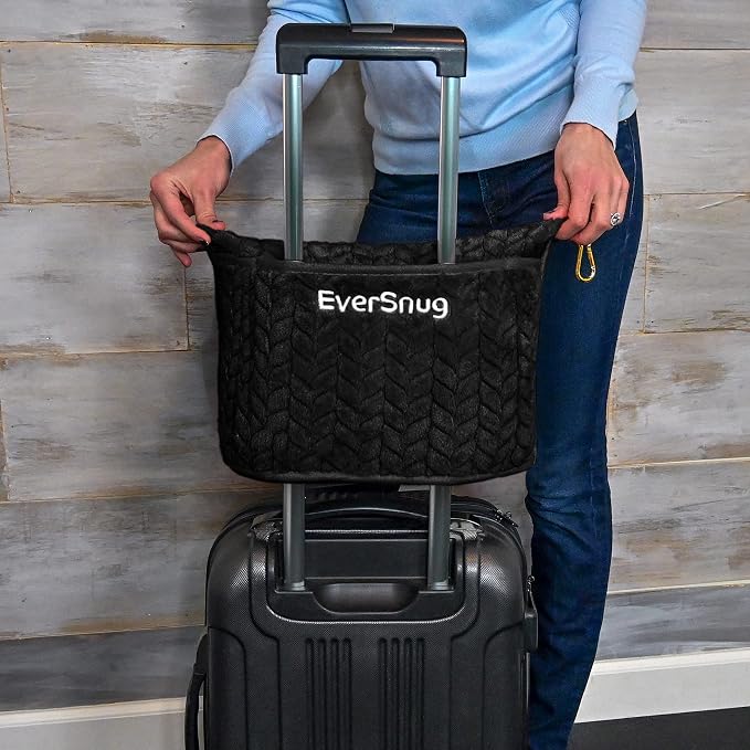 EverSnug Travel Blanket & Pillow 68x42 - Premium Ultra-Soft Microfleece 2 in 1 Compact & Packable Flight Blanket with Soft Bag Pillowcase, Hand Luggage Sleeve and Backpack Clip (Black) - Image 7