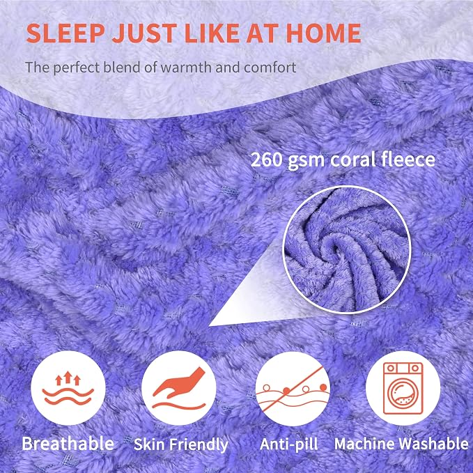 Tirrinia Travel Blanket Compact with Bag, Soft Lightweight Wearable Blanket with Foot Pockets, Airplane Travel Essential Gift - Image 6