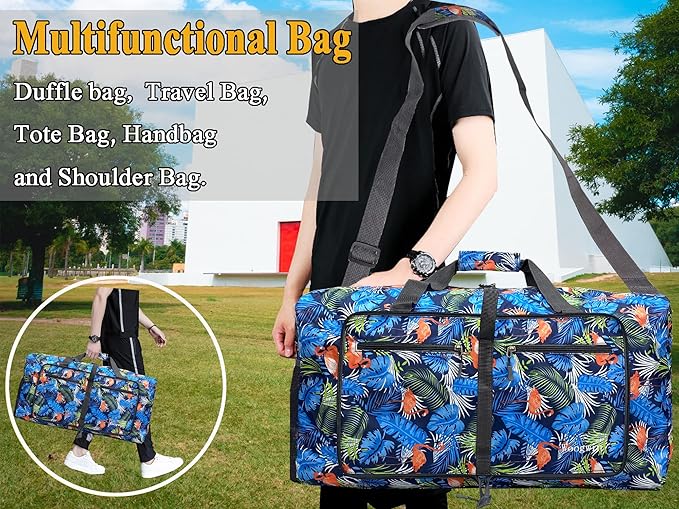 Woogwin Travel Duffel Bag Large Foldable Waterproof Overnight Bag for Beach Swim Bags Pool Sports Gym - Image 6