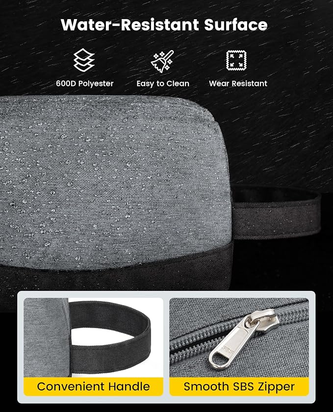Vorspack Water Resistant Toiletry Bag for Men & Women, Medium, Black | Lightweight and Portable, Small Makeup Bag, Cosmetic Bag, Travel Bag for Essentials, Accessories, Ideal for Travel, Gym - Image 4