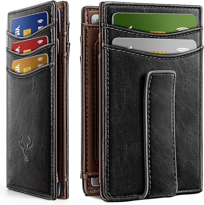 BULLIANT Magnetic Slim Leather Pocket Wallet Money Clip For Men 12Cards | RFID Blocking | Easy Access | Gift Boxed by BULLIANT