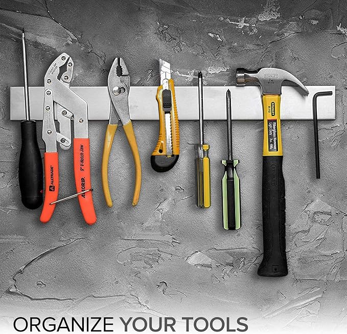 Modern Innovations Magnetic Knife Holder for Wall and Fridge - 18" Knife Magnetic Strip, Magnet Kitchen Knife Holder and Rack, Stainless Steel Magnetic Knife Bar for Kitchen Utensils - Image 5