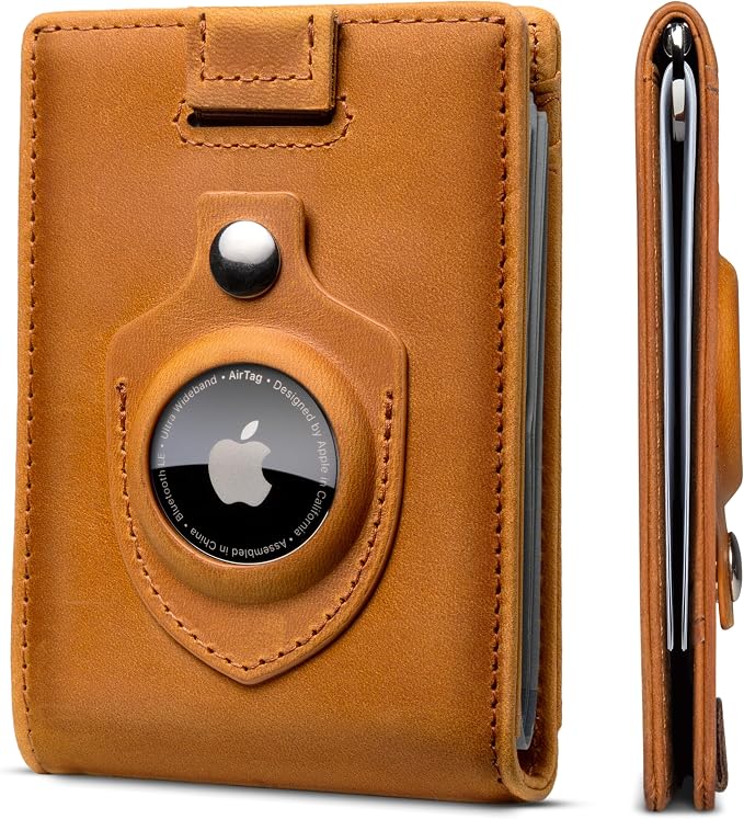 SERMAN BRANDS RFID Blocking Slim Bifold Genuine Leather Minimalist Front Pocket Wallets for Men with Money Clip Thin Mens by SERMANBRANDS