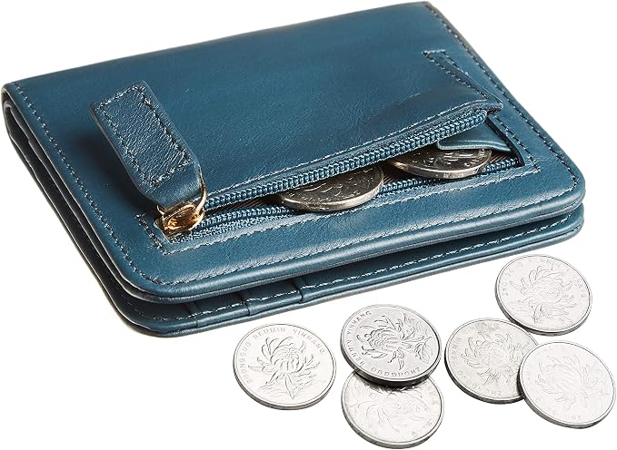 Gostwo Small Wallet for Women, Slim Bifold Credit Card Holder, Compact RFID Blocking Cash Wallet, Billfolds Thin Leather Zipper Pocket, Mini Wallet Gift for Ladies Teen Girls Travel with ID Window - Image 4