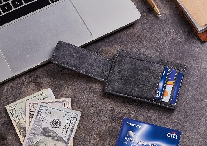 Toughergun Slim Wallet for Men RFID Blocking Money Clip, Minimalist Front Pocket Credit Card Holder, Magnetic Thin Mens Wallets with ID Window - Image 5