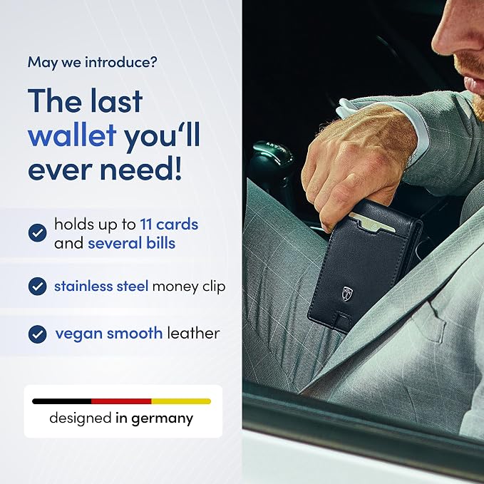 TRAVANDO Money Clip Wallet - RFID Protected Bifold Wallet for Men for 11 Cards - including Gift Box (Black) - Image 2