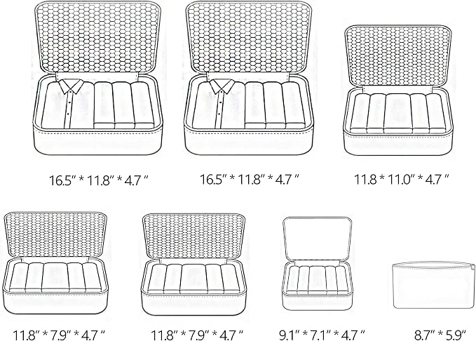 Vercord 7 Set Travel Packing Organizers Cubes Luggage Suitcase Organizer Bags Clothes Underwear Cube Shoe Pouch Pack Watermelon - Image 3