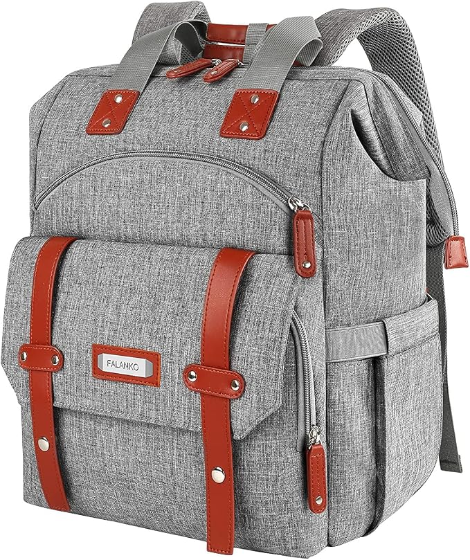 FALANKO Laptop Backpack for Women, 15.6 Inch Computer Backpack Doctor Teacher Work Purse Bookbag, Wide Top Open College Water Resistant Travel Casual Shoulder Bag by FALANKO