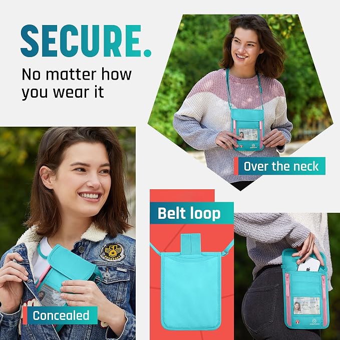 Neck Wallet, Travel Pouch For Passport Holder And Documents, Travel Neck Wallet For Traveling Women - Image 2