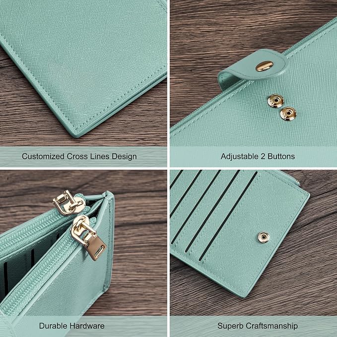 Travelambo RFID Wallet Women Large Size Bifold Multi Card Wallet Case with Zipper Pocke Credit Card Holder for Women - Image 6