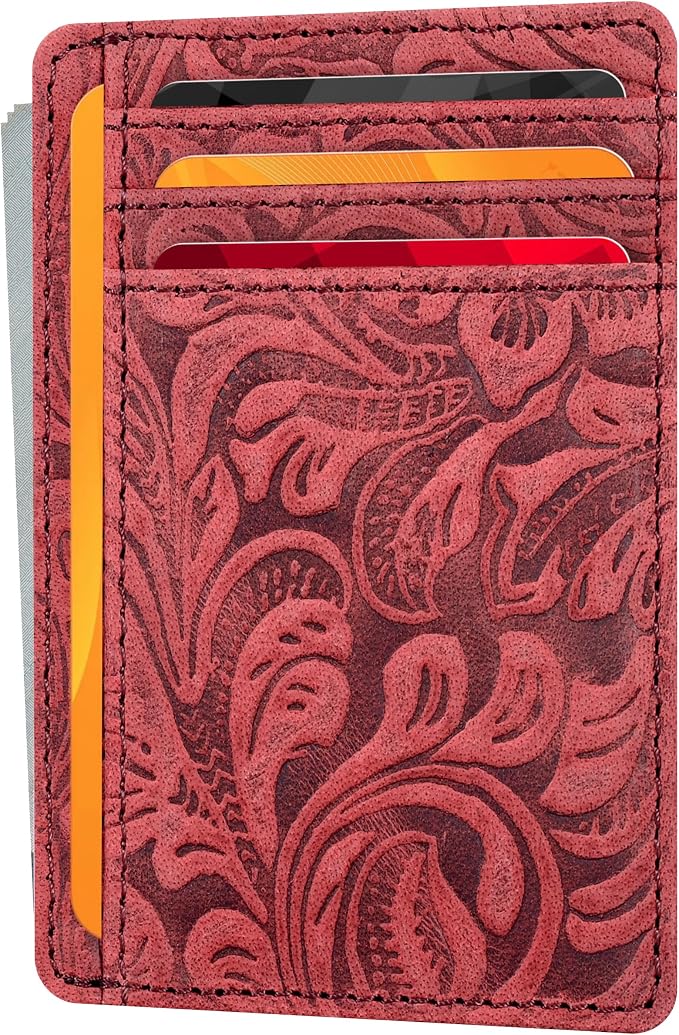 Slim Minimalist Leather RFID Blocking Front Pocket Wallet, Credit Card by OakLeathers