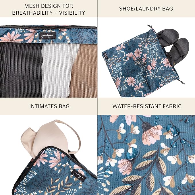 Packing Cubes for Travel, 6-Piece Large Packing Cube Organizer Set for Suitcase, Duffel Bag, Luggage, Multiple Sizes Travel Essentials (Navy Floral) - Image 3