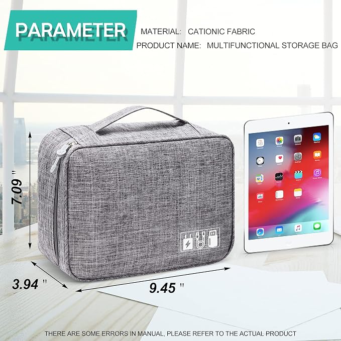 Electronics Organizer Travel Cable Organizer Bag Waterproof Portable Digital Storage Bag Electronic Accessories Case Cable Charger Organizer Case - Image 2