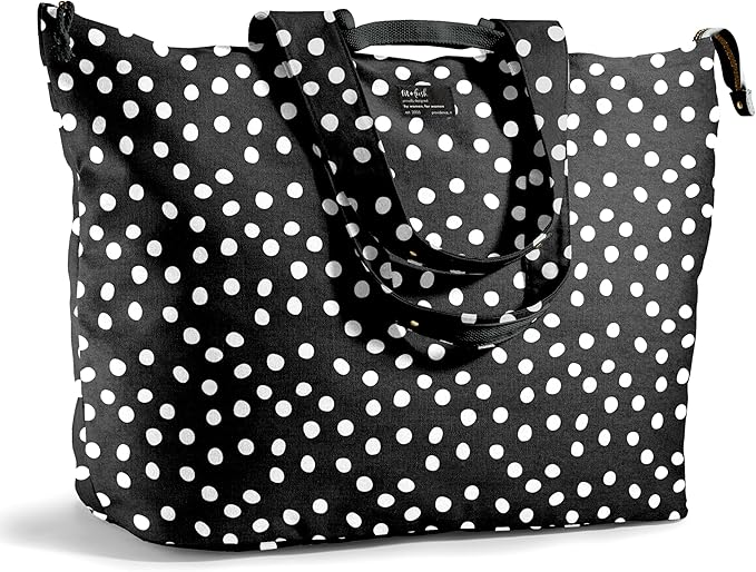 Fit & Fresh All The Things XL Beach Bag for Women, Oversized Travel Tote | Zip Closure, 3 Interior Pockets, 1 Large Zip Pocket, Dual Carry Handles, Canvas Weekender - Pool, College, Laundry, Groceries by fitfresh