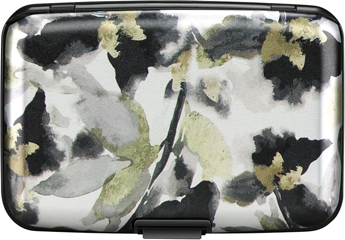 RFID Aluminum Wallet Credit Card Protector Case Holder for Men Women | Mini RFID Aluminum Wallet Credit Cards Holder Business Card Case Metal ID Case for Men Women(Flowers in Ink Painting) - Image 4