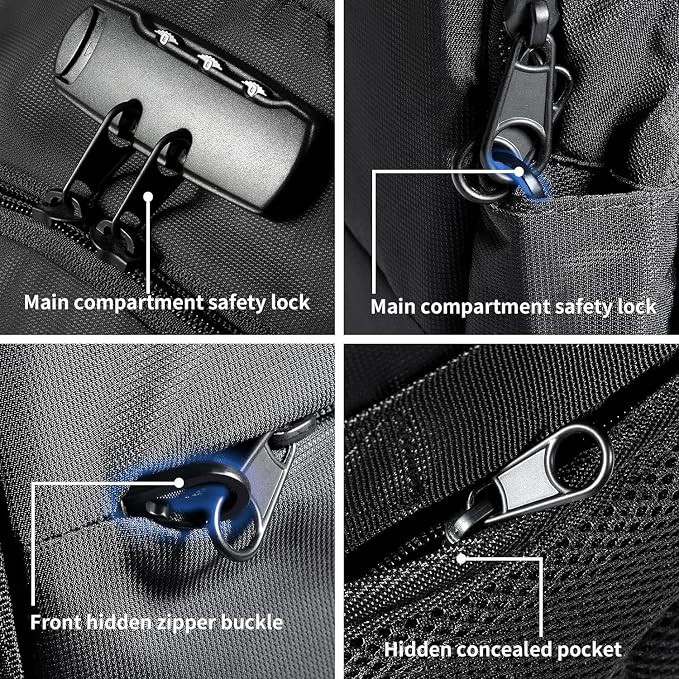 Tzowla 40 Liter Anti Theft Backpack with Giant Tumbler Holder Pocket and Lock,17.3 Inch Laptop Backpack - Image 2