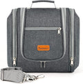 Hanging Travel Toiletry Bag for Women and Men, 6 Organizer Compartments, Extra Large Toiletries Bag, Bathroom Cosmetic Bag, Water-resistant Makeup Bag, Holds Full-Size Shampoo, Grey by COOSKY