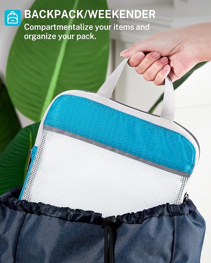 Gonex Compression Packing Cubes for Travel, Mesh Bags Luggage Organizers | Set of 4/5/6/7/10 for Essentials, Extensible, Fits 20"Carry-on Suitcases, See-through Mesh, Double Zipper Compression - Image 7