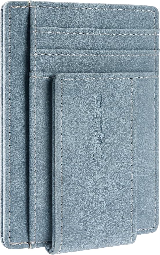 Toughergun Slim Wallet for Men RFID Blocking Money Clip, Minimalist Front Pocket Credit Card Holder, Magnetic Thin Mens Wallets with ID Window by Toughergun