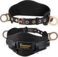 TRSMIMA Safety Harness Climbing Belt - Black Body Fall Protection Men Roof Tree Work Waist-Tongue Buckle Pad D-Ring by TRSMIMA