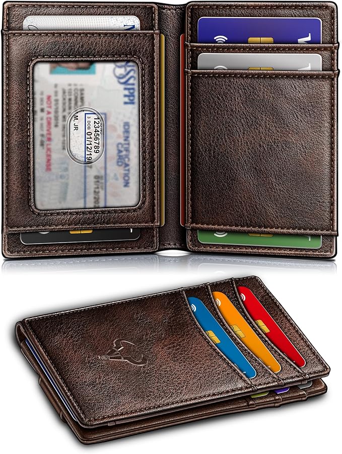 BULLIANT Magnetic Slim Leather Pocket Wallet Money Clip For Men 12Cards | RFID Blocking | Easy Access | Gift Boxed - Image 2