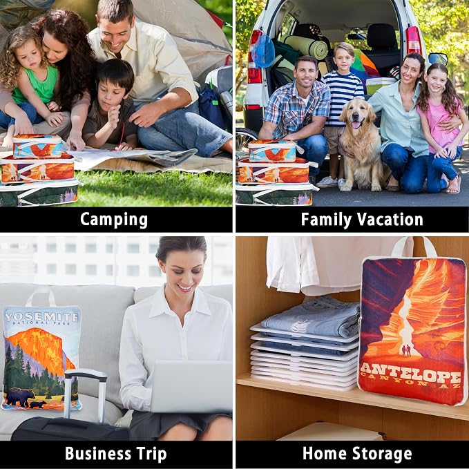 Compression Packing Cubes for Travel, 6 Set National Park Luggage Organizers, Lightweight Waterproof Expandable/Compression Bags Smell Proof Travel Packing Cubes for Suitcases - Image 7