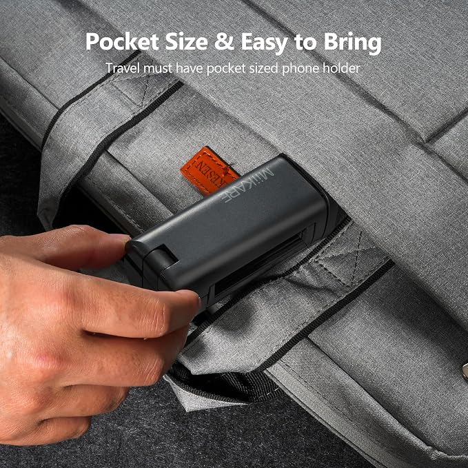 MiiKARE Airplane Travel Essentials Phone Holder, Universal Handsfree Phone Mount for Flying with 360 Degree Rotation, Accessory for Airplane, Travel Must Haves Phone Stand for Desk, Tray Table | Universal Hands-free Phone Holer with 360° Rotation for F... - Image 9