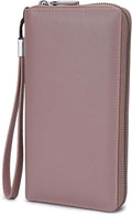 Bveyzi Women RFID Blocking Wallet Leather Zip Around Phone Clutch Large Capacity Ladies Travel Purse Wristlet by Bveyzi
