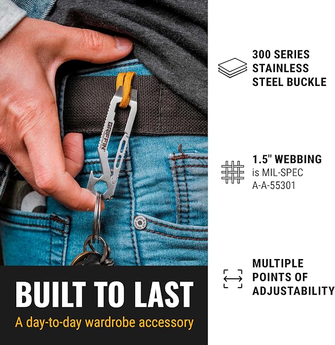 Gear Cache Belt™ Hidden-Pocket EDC Travel Belt | Full-length hidden pocket fits cash, tools or a 23-piece kit; MIL-SPEC nylon belt has a stainless buckle and bottle opener. - Image 4