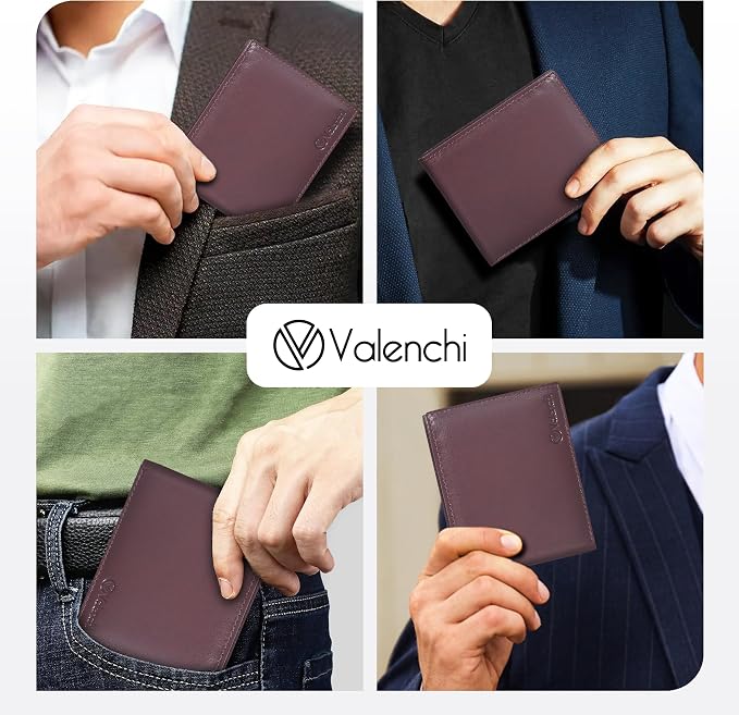 VALENCHI Genuine/Real Leather Bifold Wallet For Men - RFID Blocking/Protected Men's Slim Wallet Christmas Gifts For Men - Image 7