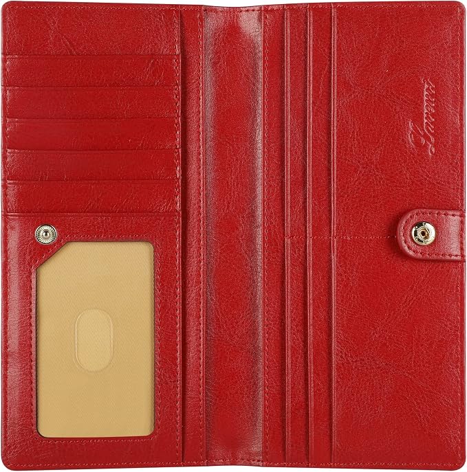 Ultra Slim Thin Leather Women Wallet RFID Blocking Credit Card Holder Bifold Long Ladies Billfold - Image 3