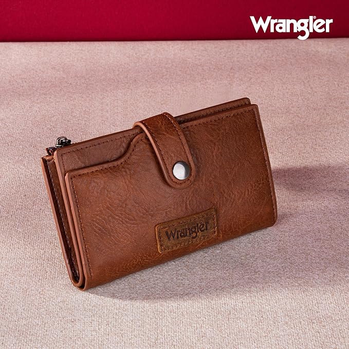 Wrangler Wallet for Women Bifold Card Holder with Zipper and ID Window - Image 6