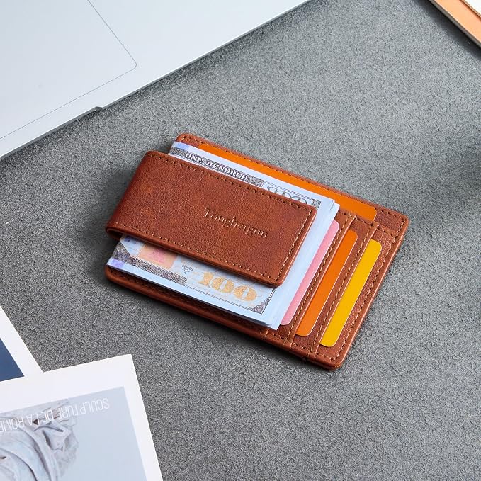 Toughergun Slim Wallet for Men RFID Blocking Money Clip, Minimalist Front Pocket Credit Card Holder, Magnetic Thin Mens Wallets with ID Window - Image 3