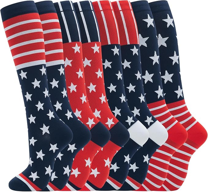 hello momoya Compression Socks for Women Men Circulation Knee High 8 Pairs for Nurses, Running, Travel, Athletic by HELLOMOMOYA