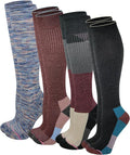Dr. Motion Compression Knee HIgh Socks (4 Pairs), Arch Support Outdoor Running HIking Socks for Women by Dr.+Motion