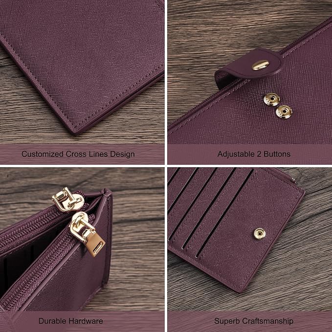 Travelambo RFID Wallet Women Large Size Bifold Multi Card Wallet Case with Zipper Pocke Credit Card Holder for Women - Image 6