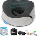 Travel Pillows for Airplanes - Memory Foam Neck Pillow for Sleeping and Travel - 360° Support Airplane Pillow Set with Eye Mask, Earplugs & Luggage Scale, Portable Travel Essentials. Light Grey by Unknown