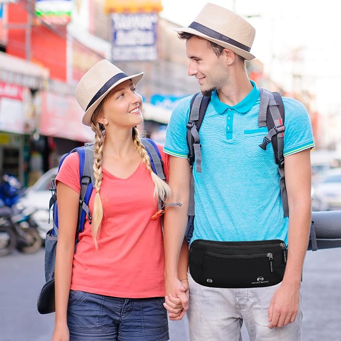 Alpine Rivers Money Belt for Travel - RFID Hidden Wallet, Onyx Black | Triple-layer RFID shielding, hidden passport holder and waist wallet, 7 card sleeves included, fits 26-56 inch waists - Image 5