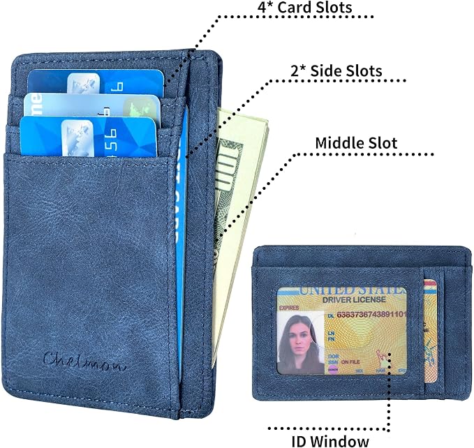 Chelmon Slim Wallet for Men, Minimalist Front Pocket RFID Blocking Credit Card Holder - Image 2
