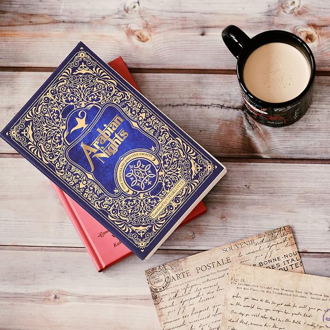Arabian Nights Diversion Safe with Real Pages, Key Lock Metal Book Safe | Hidden safe box and hollow storage compartment for cash money. Decorative book box stash case for passport savings. - Image 8